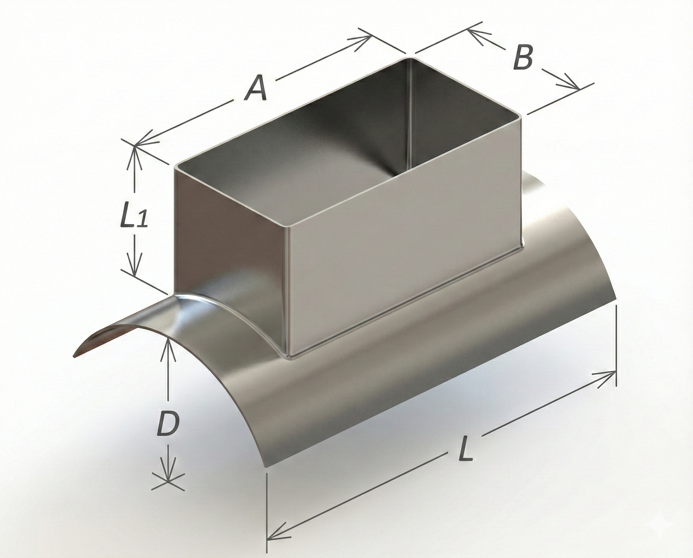 Врезка с воротником прямоугольная
