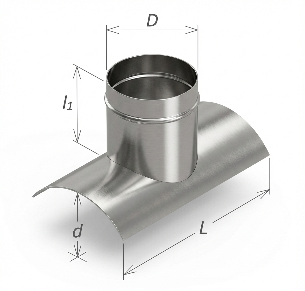 Врезка с воротником круглая