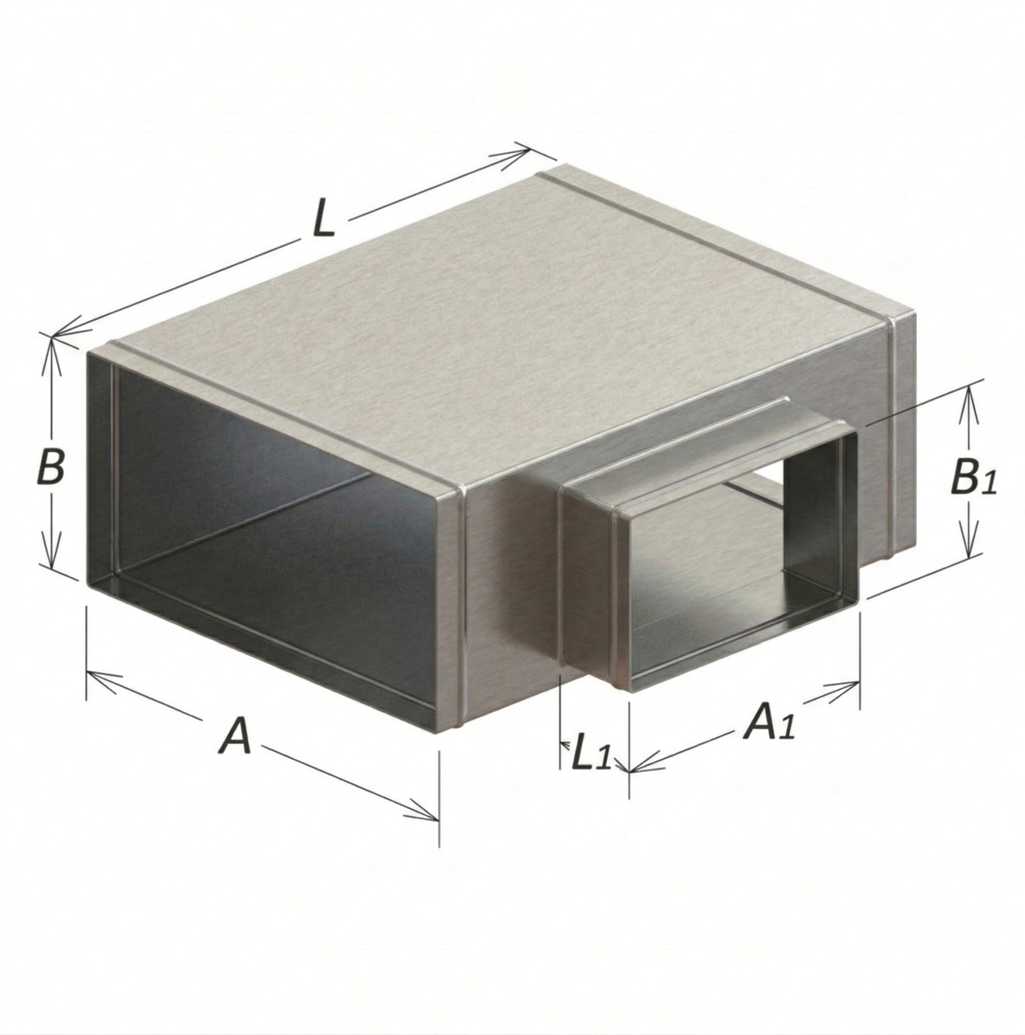 Тройник прямоугольный на прямоугольный