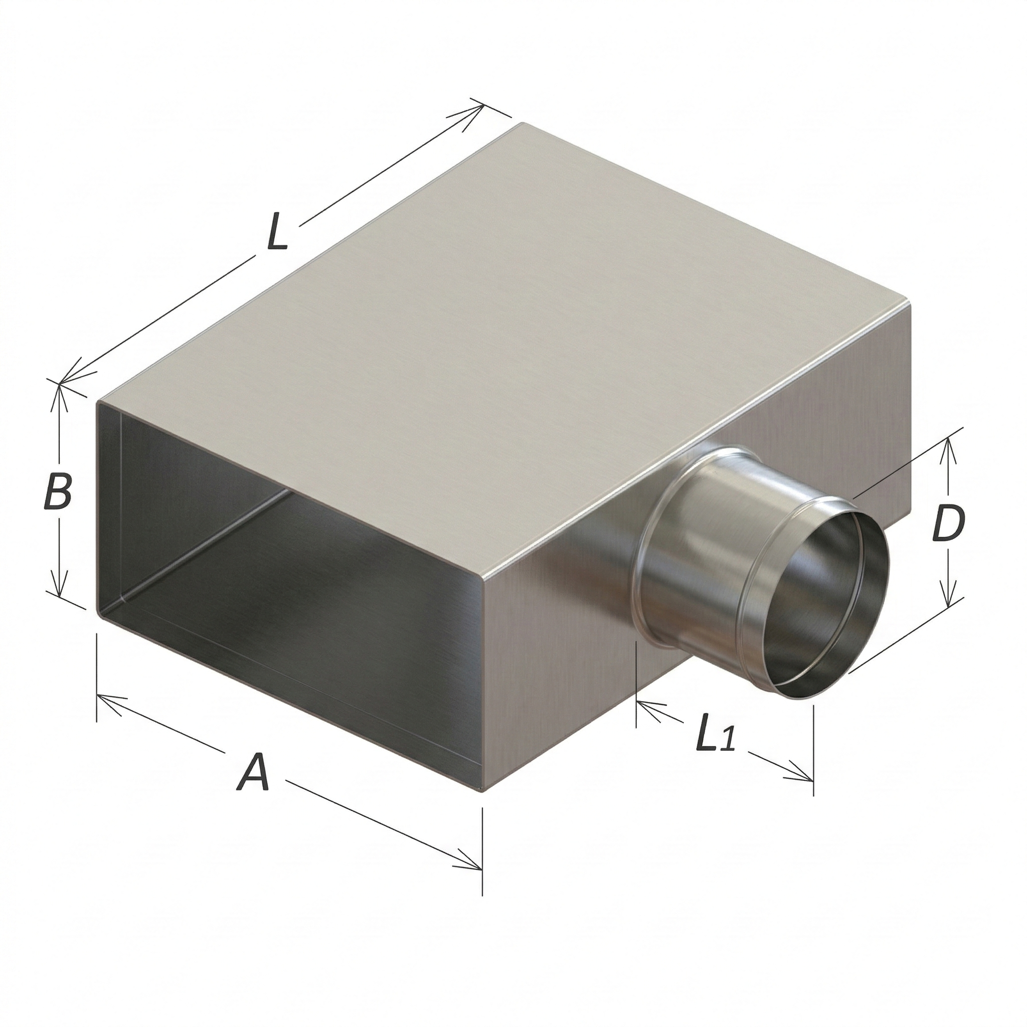 Тройник прямоугольный на круглый